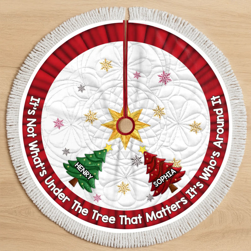 Custom Tree Skirt - Personalized Christmas Birthday Gifts For Mom, Dad, Brother, Sister, Kids - Christmas Glows Where Hearts Unite