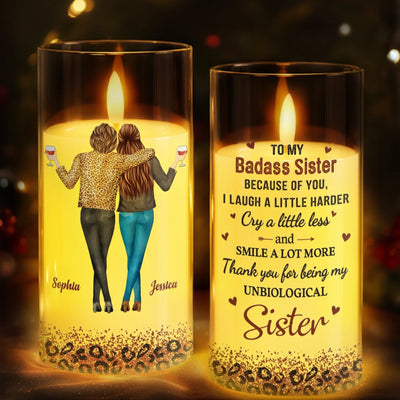 Custom LED Candle Light - Personalized Christmas Best Friend Birthday Gifts For Women, Besties, Sisters, BFF - Bestie Laughter Lights Up My Day