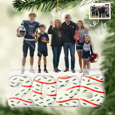 Custom Photo Acrylic Ornament - Personalized Christmas Birthday American Football Gifts For Football Lovers, Sports Fans, Sports Lovers - Our Biggest Fans