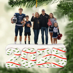 Custom Photo Acrylic Ornament - Personalized Christmas Birthday American Football Gifts For Football Lovers, Sports Fans, Sports Lovers - Our Biggest Fans
