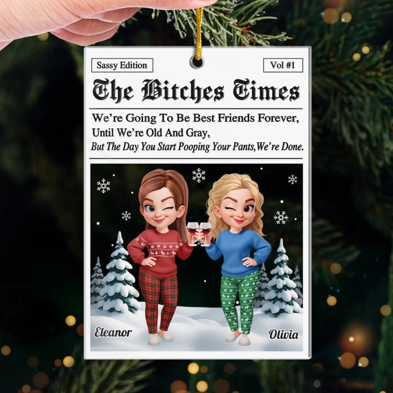 Custom Acrylic Ornament - Personalized Best Friend Christmas Birthday Gifts For Women, Besties, Sisters, BFF - Our Laughter Our Story