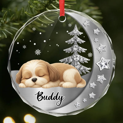 Circle Glass Ornament - Christmas Birthday Gifts For Dog Lovers, Dog Dad And Mom - Woofs Wrapped In Wonder
