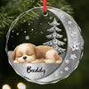 Circle Glass Ornament - Christmas Birthday Gifts For Dog Lovers, Dog Dad And Mom - Woofs Wrapped In Wonder