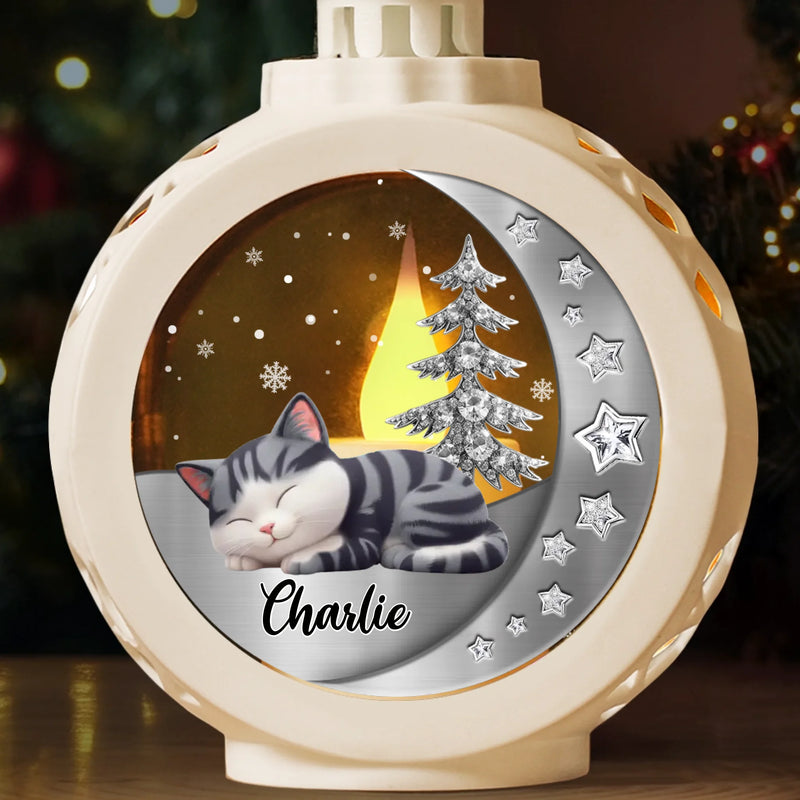 Custom Candlelight Lantern Ornament - Personalized Pet Christmas Memorial Sympathy Gifts For Cats - Purrs Light Our Nights