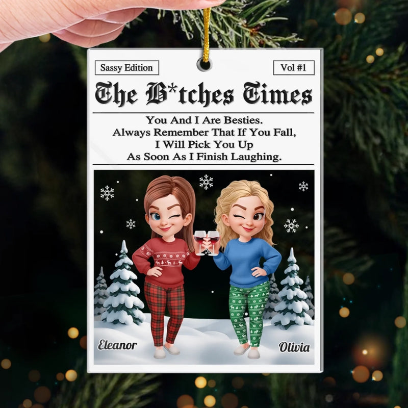 Custom Acrylic Ornament - Personalized Best Friend Christmas Birthday Gifts For Women, Besties, Sisters, BFF - Shining Together Since Forever