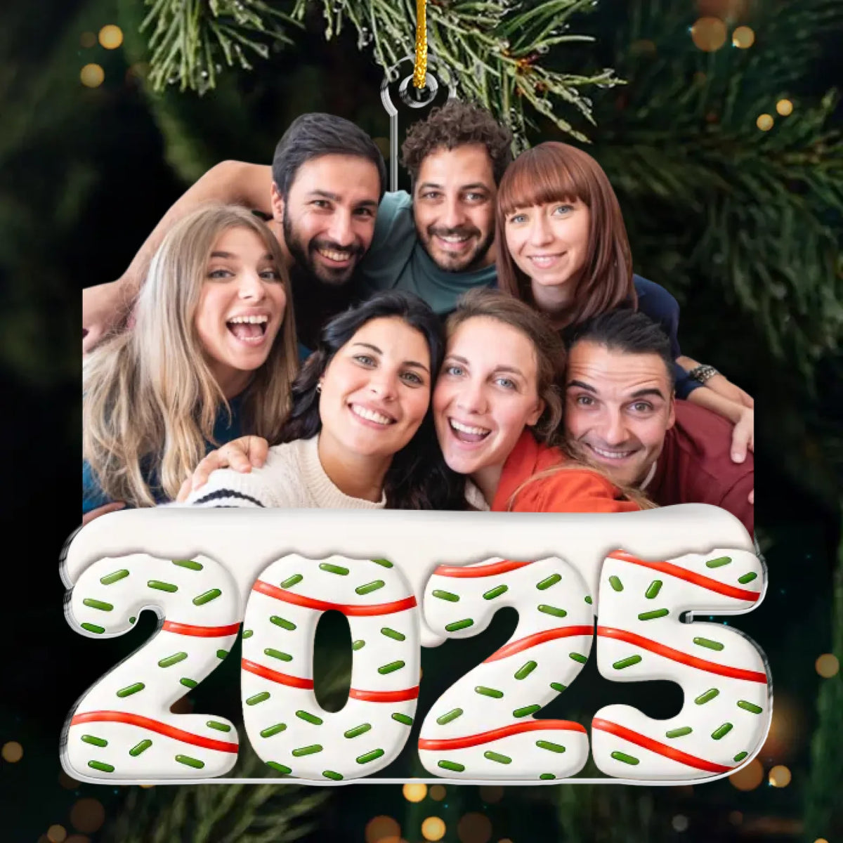 Custom Photo Acrylic Ornament - Personalized  Best Friend Christmas Birthday Gifts For Coworker, Work Bestie, Best Friends, Family - Best Time With Best People