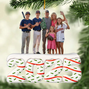 Custom Photo Acrylic Ornament - Personalized Christmas Birthday Baseball Gifts For Baseball Lovers, Sports Fans, Sports Lovers - Our Home Run Squad
