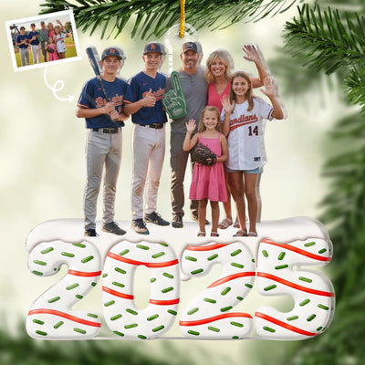 Custom Photo Acrylic Ornament - Personalized Christmas Birthday Baseball Gifts For Baseball Lovers, Sports Fans, Sports Lovers - Our Home Run Squad