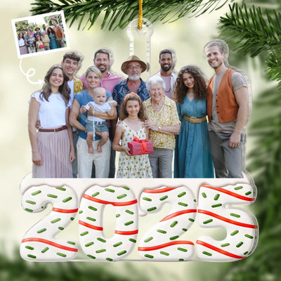Custom Photo Acrylic Ornament - Personalized Christmas Gifts For Mom, Dad, Brother, Sister, Kids, Grandpa, Grandma - Gathered With Love