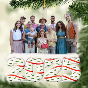 Custom Photo Acrylic Ornament - Personalized Christmas Gifts For Mom, Dad, Brother, Sister, Kids, Grandpa, Grandma - Gathered With Love
