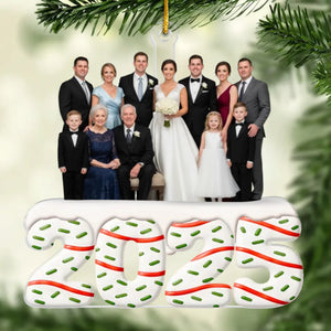 Custom Photo Acrylic Ornament - Personalized Anniversary Christmas Wedding Gifts For Husband And Wife, Him And Her, Family - Our Family Wedding