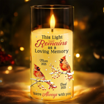 Custom Memorial Cardinal Gifts for Mom and Dad - Personalized LED Candle Light