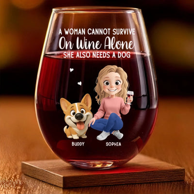 Custom Wine Glass - Personalized Birthday Gifts For Gifts For Dog Lovers, Dog Dad And Mom - Fur Baby My Cheers
