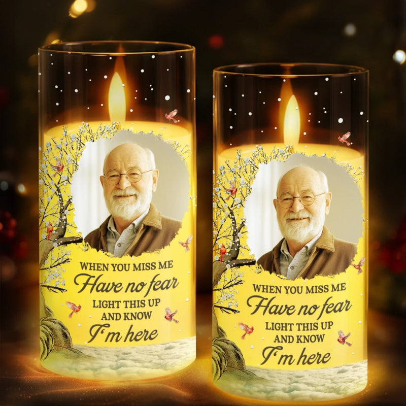 Custom Photo LED Candle Light - Personalized Christmas Memorial Sympathy Gifts For Loss Of Mom, Dad - Always In Our Hearts