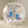 Custom Cardinal Crackle Glass LED Ball - Personalized Christmas Memorial Sympathy Gifts For Loss Of Mom, Dad - Forever Loved, Never Gone