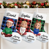 Custom Christmas Stocking - Personalized Christmas Birthday Gifts For Family, Dog Cat Lovers - Santa’s Favorites, All Lined Up