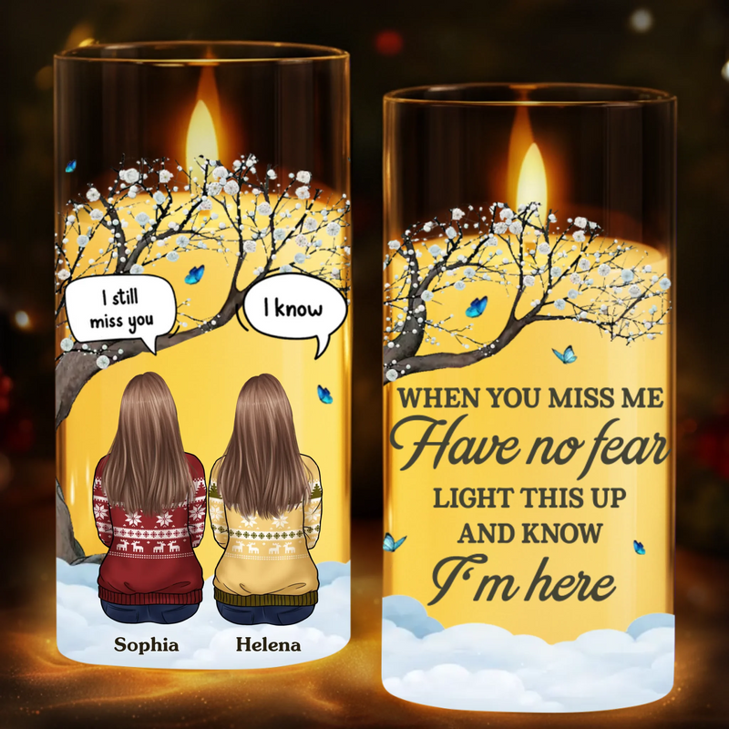 Custom LED Candle Light - Personalized Christmas Memorial Sympathy Gifts For Loss Of Mom, Dad - Your Light Still Guides Us