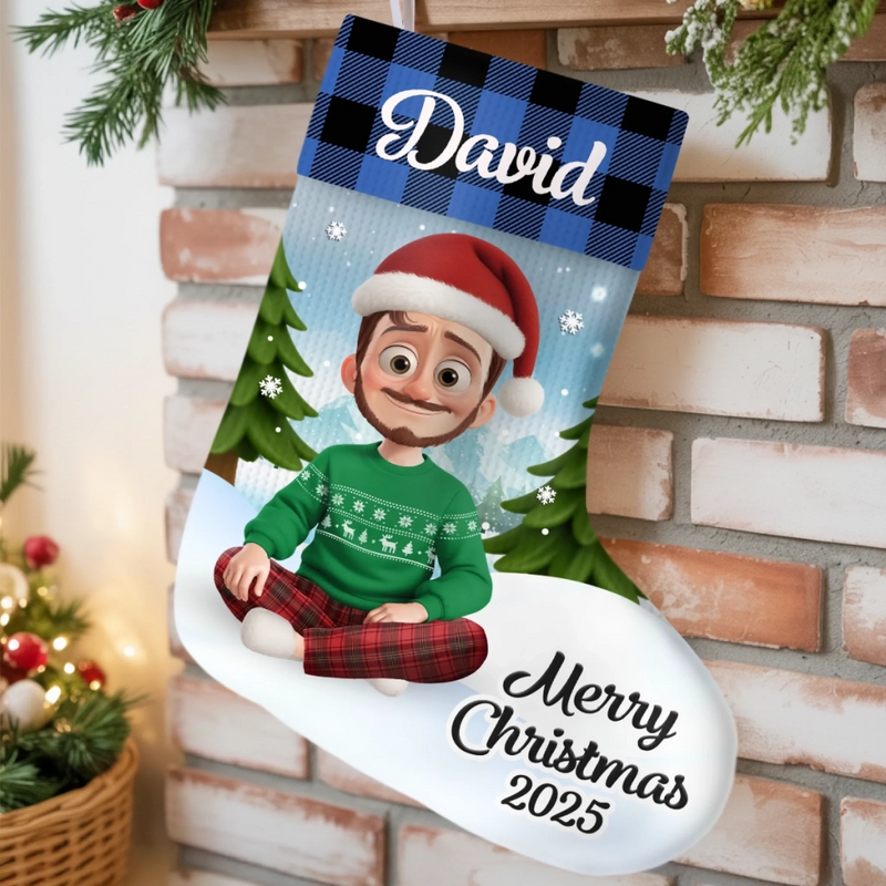 Custom Christmas Stocking - Personalized Christmas Birthday Gifts For Family, Dog Cat Lovers - Home Is Where The Stockings Hang