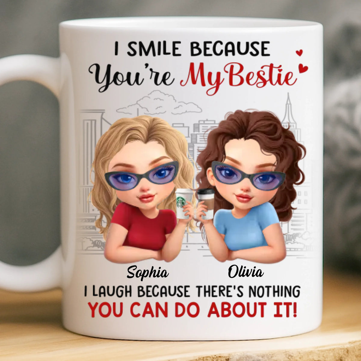 Custom Mug - Personalized Best Friend Birthday Gifts For Women, Besties, Sisters, BFF - Too Much Fun To Handle