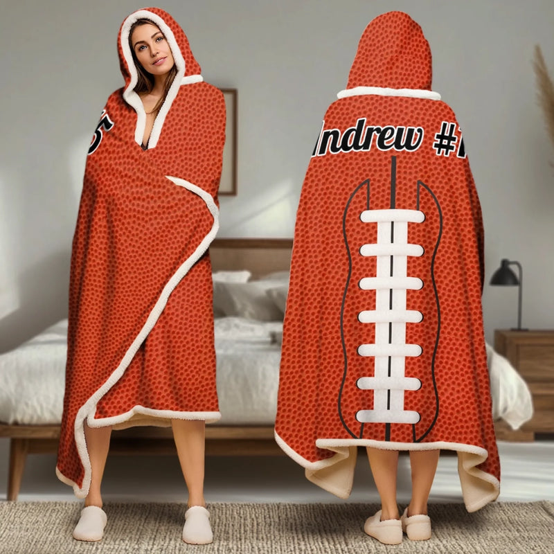 Custom Snuggle Blanket, Hoodie Blanket - Personalized Birthday Sport Gifts For Sports Fans, Sports Lovers - Born To Cheer Loud