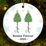 Custom Name Christmas Friends Gifts - Personalized Ceramic Ornament