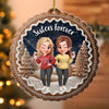 Custom Besties Forever Acrylic Ornament - Personalized Best Friend Christmas Birthday Gifts For Women, Besties, Sisters, BFF - Different Roots Same Soul