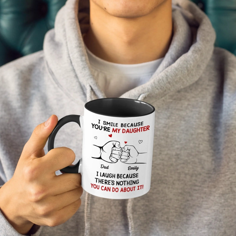 Custom Accent Mug - Personalized Birthday Gifts For Mom, Dad, Daughter - Family Makes Us Whole