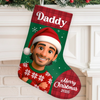 Custom Photo Christmas Stocking - Personalized Christmas Birthday Gifts For Mom, Dad, Brother, Sister, Kids - Official Members Of Team Santa