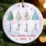 Custom Name Christmas Candy Tree Family Gifts - Personalized Ceramic Ornament