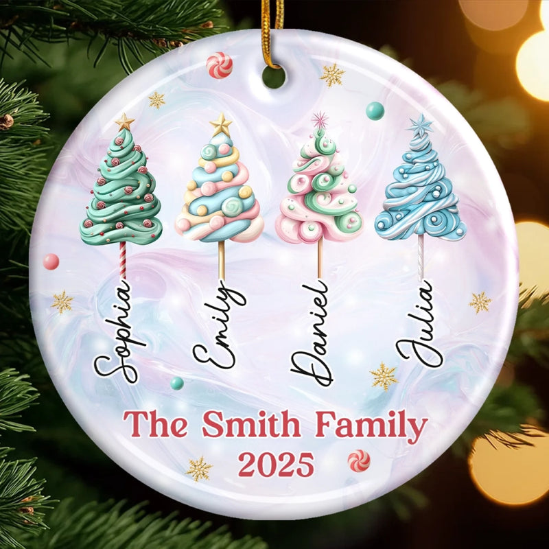 Custom Ceramic Ornament - Personalized Christmas Birthday Gifts For Mom, Dad, Brother, Sister, Kids - Our Family Our Strength