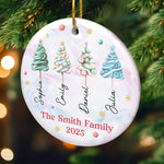Custom Name Christmas Candy Tree Family Gifts - Personalized Ceramic Ornament