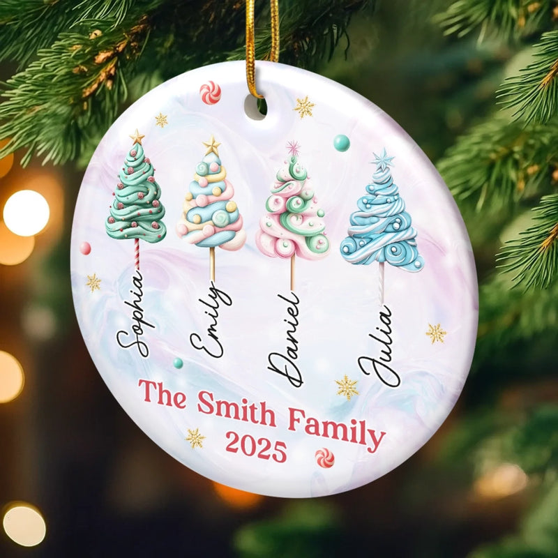 Custom Ceramic Ornament - Personalized Christmas Birthday Gifts For Mom, Dad, Brother, Sister, Kids - Our Family Our Strength