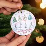 Custom Name Christmas Candy Tree Family Gifts - Personalized Ceramic Ornament