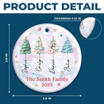 Custom Name Christmas Candy Tree Family Gifts - Personalized Ceramic Ornament