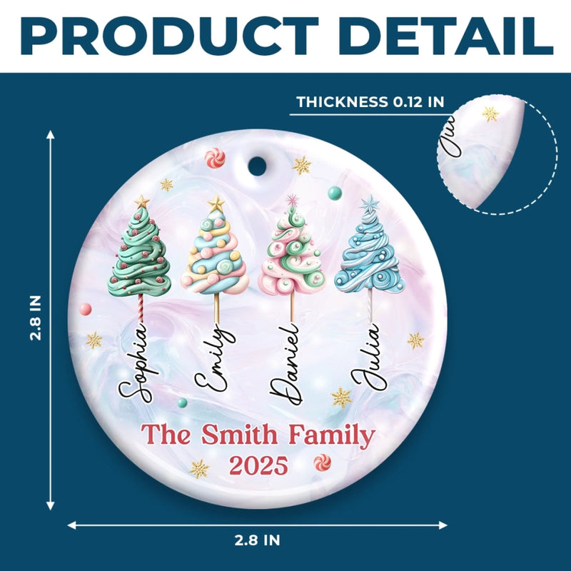 Custom Ceramic Ornament - Personalized Christmas Birthday Gifts For Mom, Dad, Brother, Sister, Kids - Our Family Our Strength