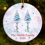 Custom Name Christmas Candy Tree Family Gifts - Personalized Ceramic Ornament