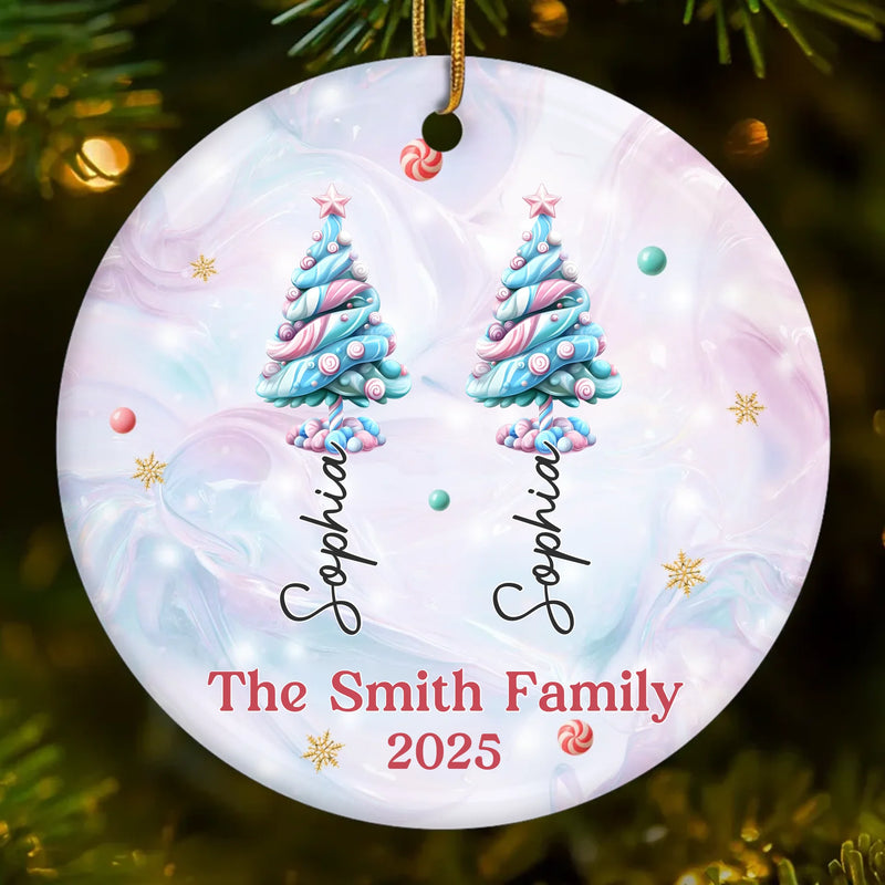 Custom Ceramic Ornament - Personalized Christmas Birthday Gifts For Mom, Dad, Brother, Sister, Kids - Our Family Our Strength