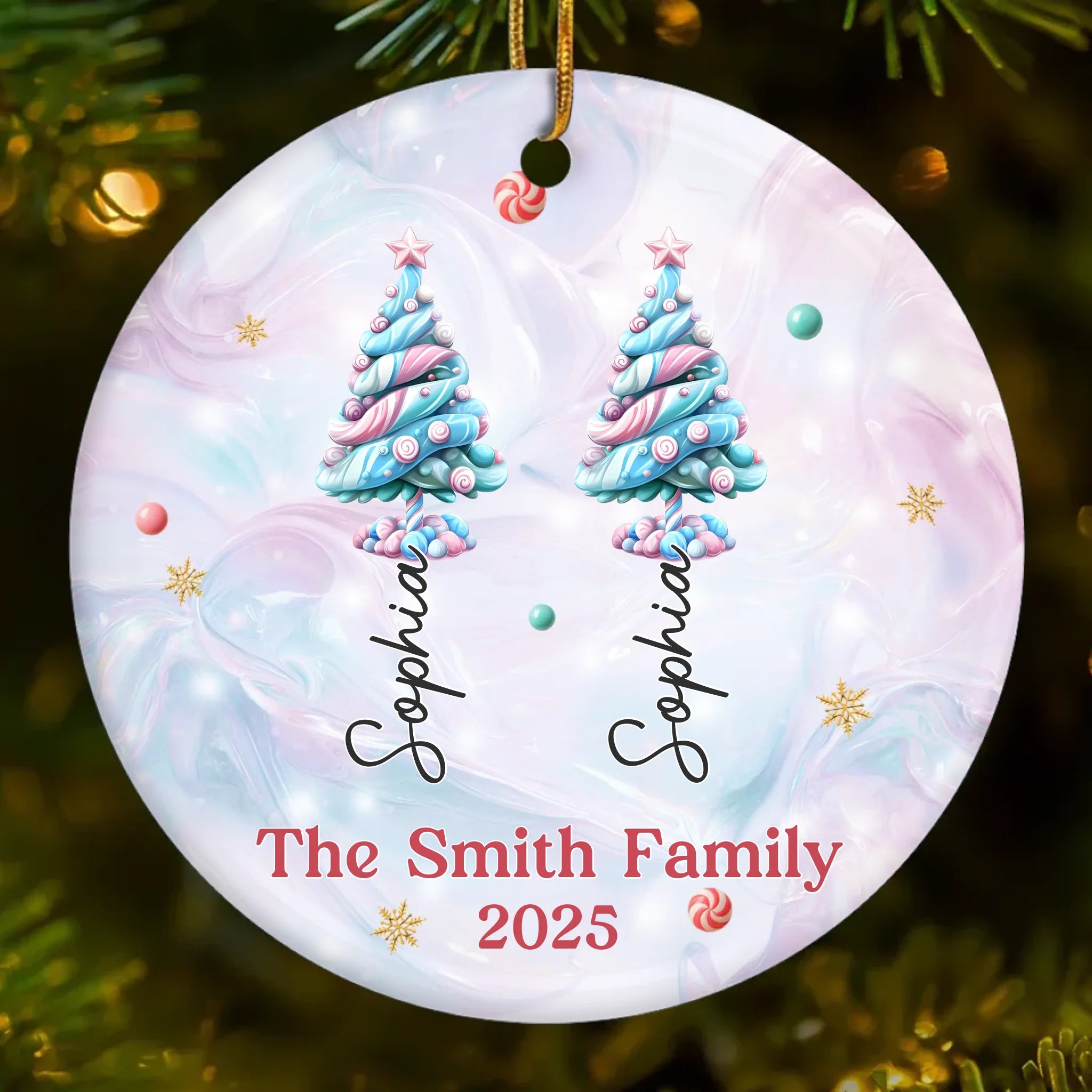 Custom Ceramic Ornament - Personalized Christmas Birthday Gifts For Mom Dad Kids Together We Are Stronger