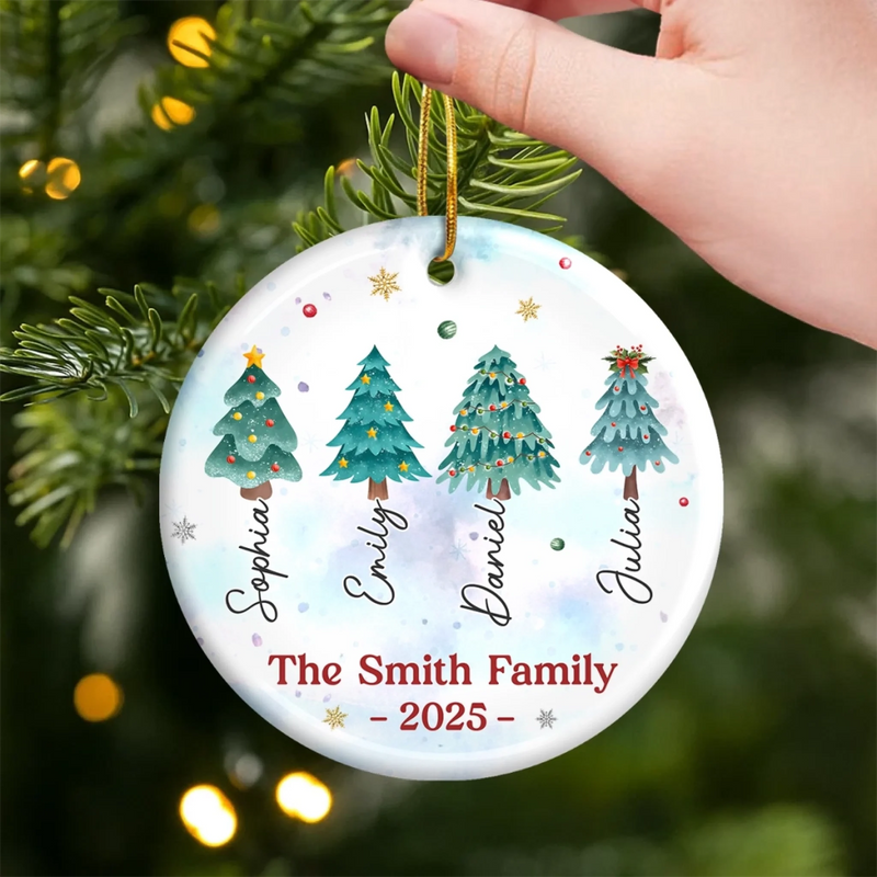 Custom Ceramic Ornament - Personalized Christmas Birthday Gifts For Mom, Dad, Brother, Sister, Kids - Where Love Always Begins