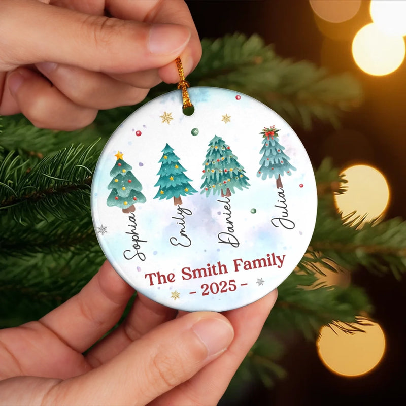 Custom Ceramic Ornament - Personalized Christmas Birthday Gifts For Mom, Dad, Brother, Sister, Kids - Where Love Always Begins