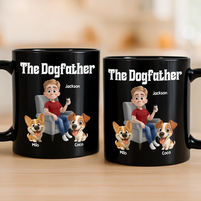 Custom Black Mug - Personalized Birthday Gifts For Dog Lovers, Dog Dad And Mom - Living That Ruff Life