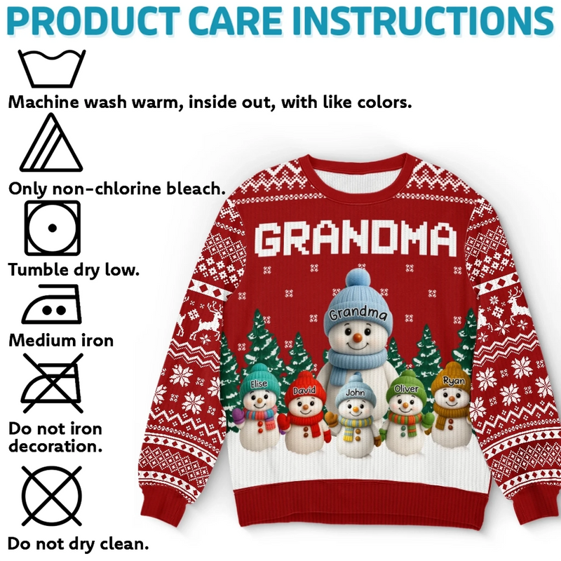 Custom Snowman Unisex Ugly Sweatshirt - Personalized Christmas Birthday Gifts For Mom, Grandma - Christmas Wonder Glows In Every Smile