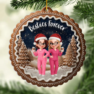 Custom Besties Forever Acrylic Ornament - Personalized Best Friend Christmas Birthday Gifts For Women, Besties, Sisters, BFF - Different Roots Same Soul