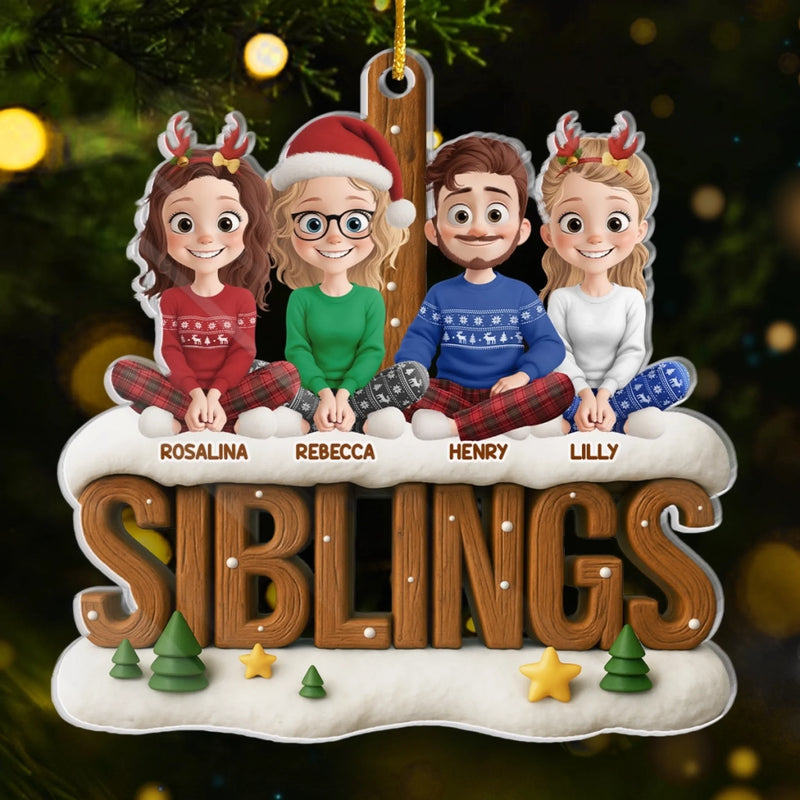 Custom Acrylic Ornament - Personalized Christmas Birthday Gifts For Brother, Sister - Together Through It All