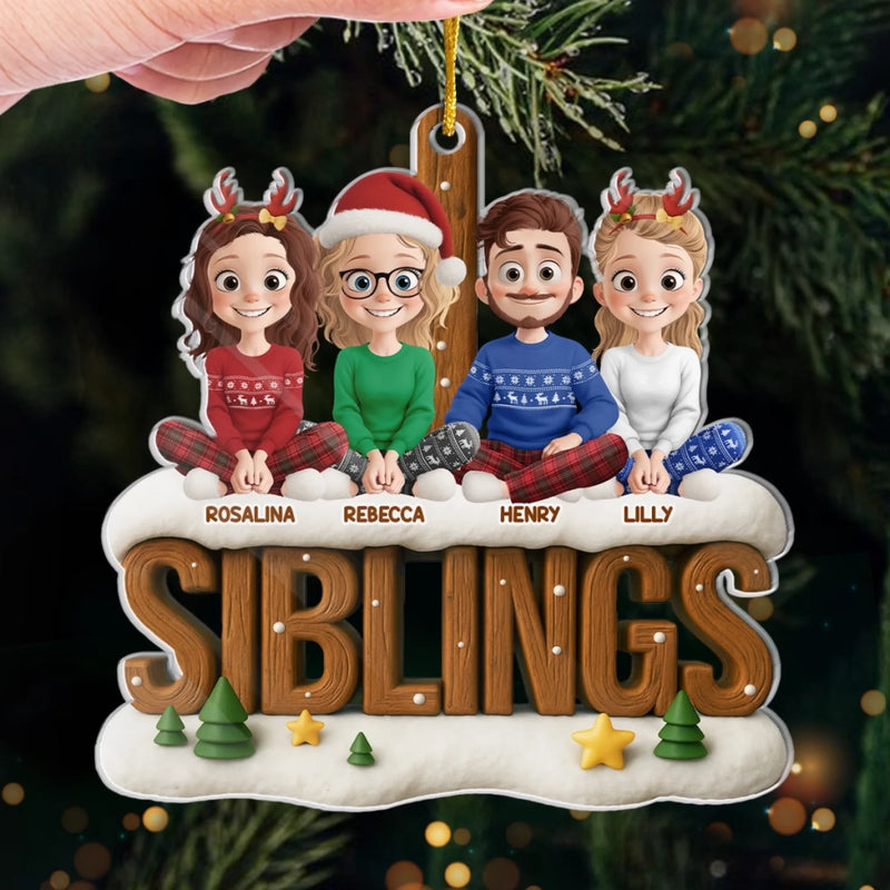 Custom Acrylic Ornament - Personalized Christmas Birthday Gifts For Brother, Sister - Together Through It All