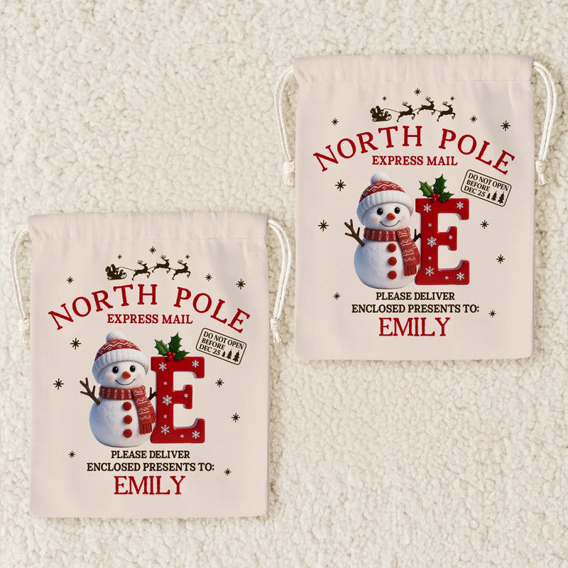 Custom Snowman Favor Bag - Personalized Christmas Birthday Gifts For Kids - Little Hands Big Christmas Dreams