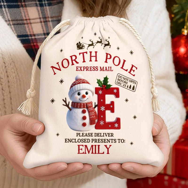 Custom Snowman Favor Bag - Personalized Christmas Birthday Gifts For Kids - Little Hands Big Christmas Dreams