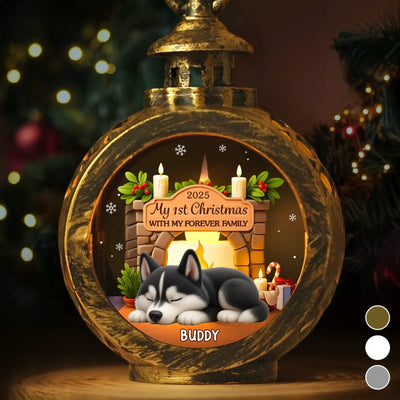 Custom First Christmas Candlelight Lantern Ornament - Personalized Christmas Birthday Gifts For Dog Lovers, Dog Dad And Mom - Love Glows And Tails Wag