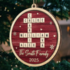 Custom Scrabble Wood Ornament - Personalized Christmas Birthday Gifts For Mom, Dad, Brother, Sister, Kids - Love Spelled The Family Way