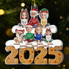 Custom Acrylic Ornament - Personalized Christmas Birthday Gifts For Family, Dog Cat Lovers - Candy Canes Family Frames